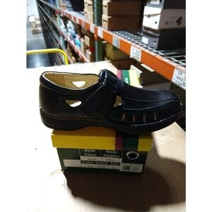 Hoopoe Men's Anton Diabetic/Ortho Leather Sandals Black 11 Wide